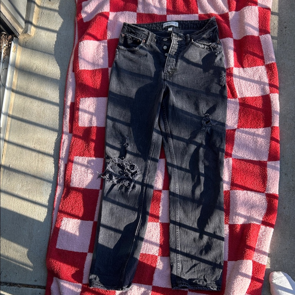 Abercrombie Curve Love distressed denim